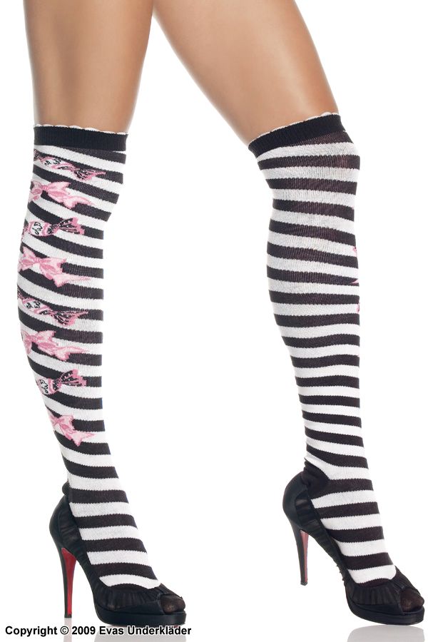 Knee socks with woven candy